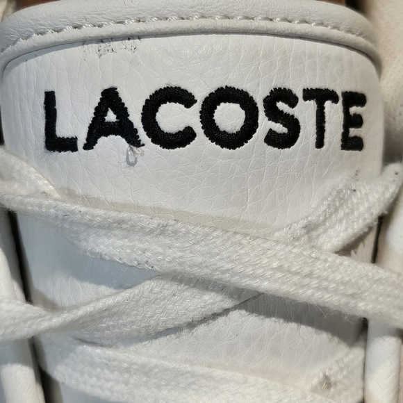 Lacoste Ampthill LCR3 SPM Leather Mens Sz 9.5 White Premium Leather - Picture 8 of 11
